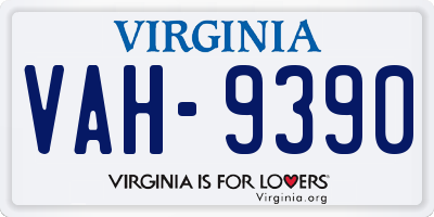 VA license plate VAH9390