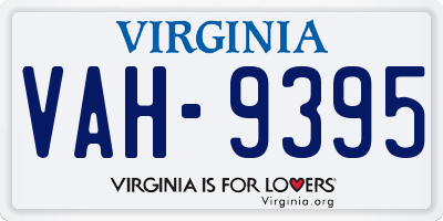VA license plate VAH9395