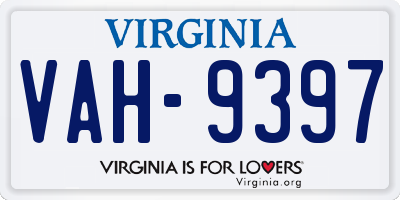 VA license plate VAH9397