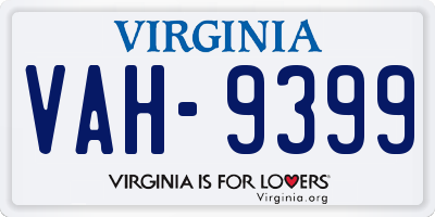 VA license plate VAH9399