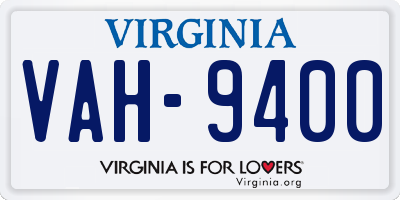 VA license plate VAH9400