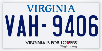 VA license plate VAH9406