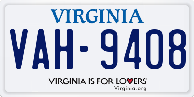 VA license plate VAH9408