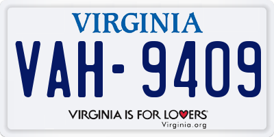 VA license plate VAH9409