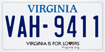 VA license plate VAH9411