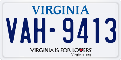 VA license plate VAH9413