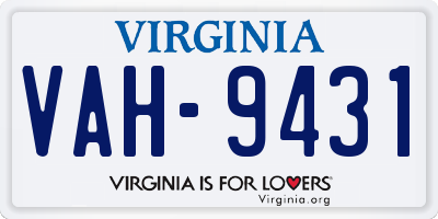 VA license plate VAH9431