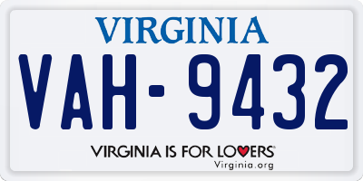 VA license plate VAH9432