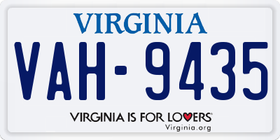 VA license plate VAH9435