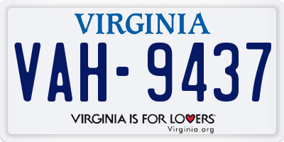 VA license plate VAH9437