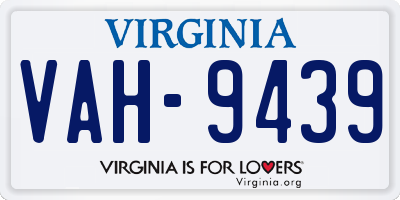 VA license plate VAH9439