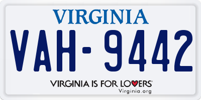 VA license plate VAH9442