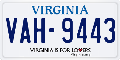 VA license plate VAH9443