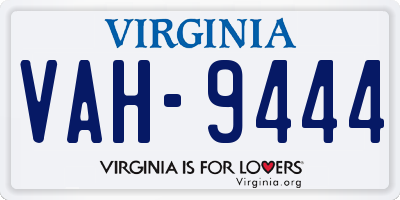 VA license plate VAH9444