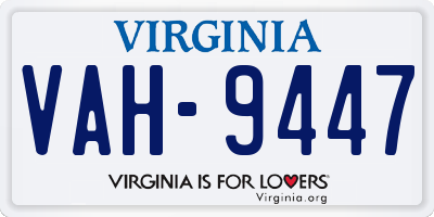 VA license plate VAH9447