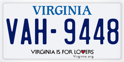 VA license plate VAH9448