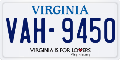 VA license plate VAH9450