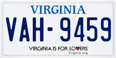 VA license plate VAH9459