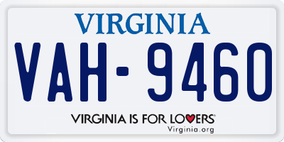 VA license plate VAH9460