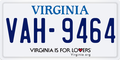 VA license plate VAH9464