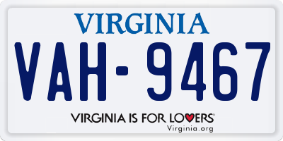 VA license plate VAH9467