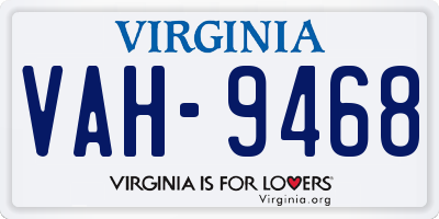 VA license plate VAH9468