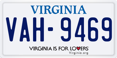 VA license plate VAH9469