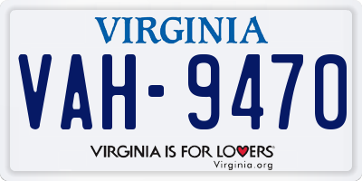 VA license plate VAH9470