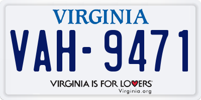 VA license plate VAH9471