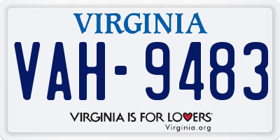 VA license plate VAH9483