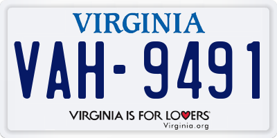 VA license plate VAH9491