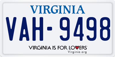 VA license plate VAH9498