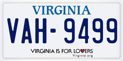 VA license plate VAH9499