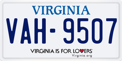 VA license plate VAH9507