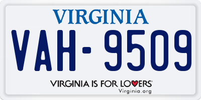 VA license plate VAH9509