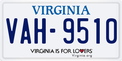 VA license plate VAH9510