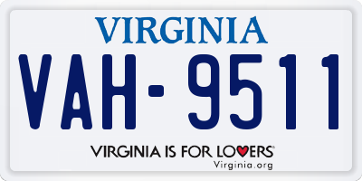 VA license plate VAH9511