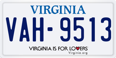 VA license plate VAH9513