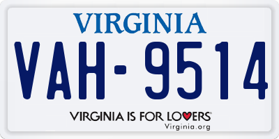 VA license plate VAH9514
