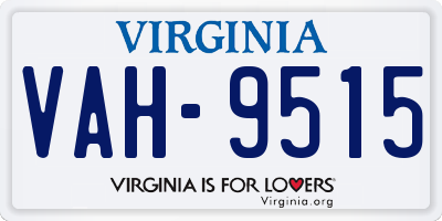 VA license plate VAH9515