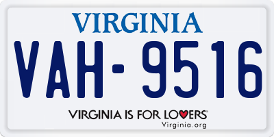 VA license plate VAH9516