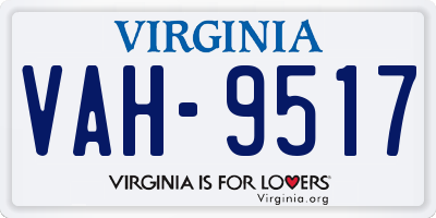 VA license plate VAH9517