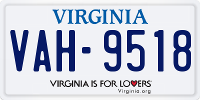 VA license plate VAH9518