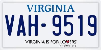 VA license plate VAH9519