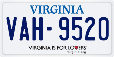 VA license plate VAH9520