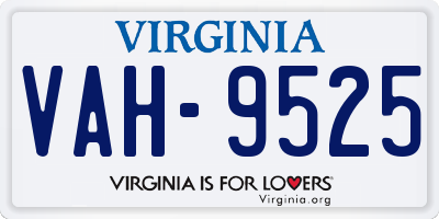 VA license plate VAH9525