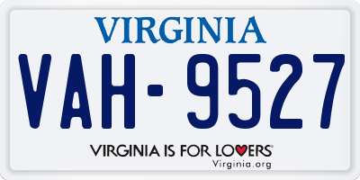 VA license plate VAH9527