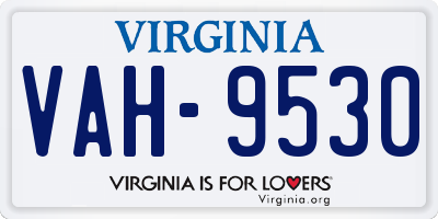 VA license plate VAH9530