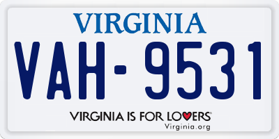 VA license plate VAH9531