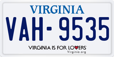 VA license plate VAH9535